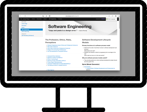 Software engineering page display